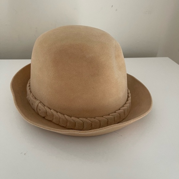 Borsalino Accessories - VINTAGE BORSALINO FEDORA HAT ALESSANDRIA WHITE SIZE 22 RARE ITALY